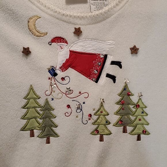 White Stage cream Santa fleece - Picture 3 of 4